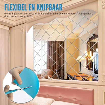 Ultraflexibele spiegelmuursticker - veilig en breukvast
