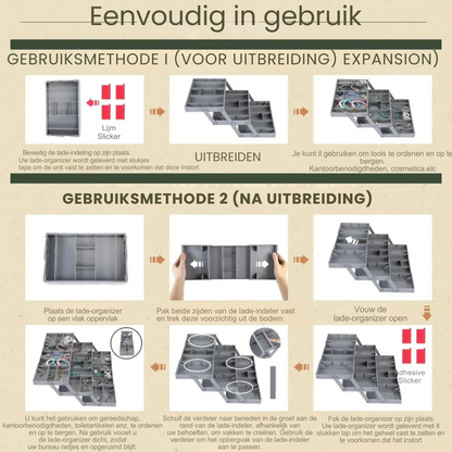 3-laags slimme lade-organizer – opbergruimte