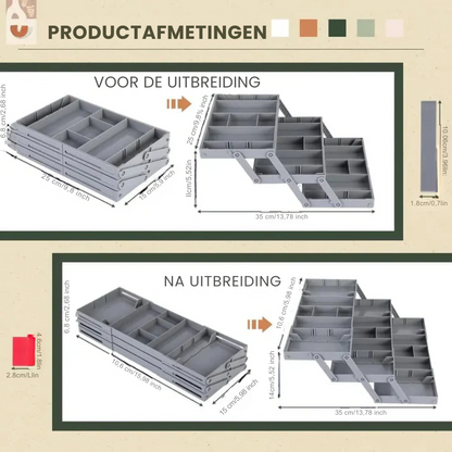 3-laags slimme lade-organizer – opbergruimte