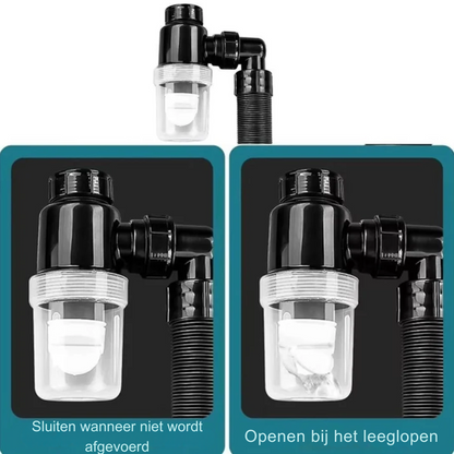 Universele gootsteenafvoer, rekbare, lekvrije buis