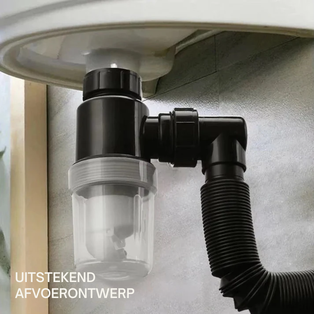 Universele gootsteenafvoer, rekbare, lekvrije buis