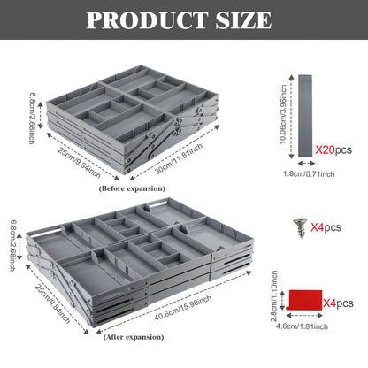 Uitbreidbare slimme lade-organizer