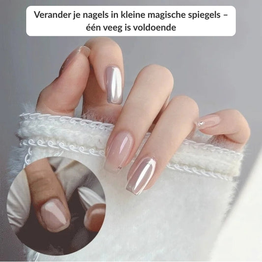 Nagel chrome poeder – spiegelglans voor elegante nagels