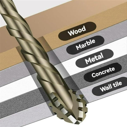 Gezette boorbit set — titanium gecoat & hittebestendig met 4-flute ontwerp 6-delige set