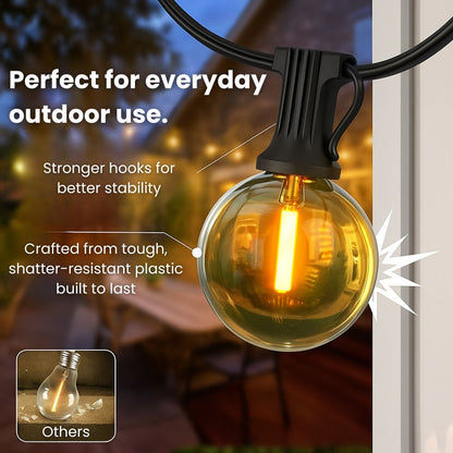 Zonne-energie Buiten Lichtsnoer — 15 Meter Warm Wit LED Waterdicht