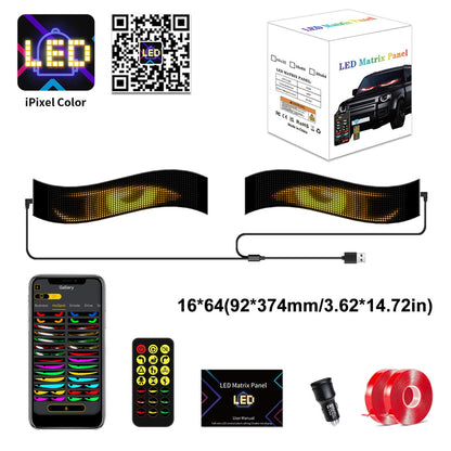 Geanimeerd LED-displaypaneel — App-gestuurd voertuig voorruitbord (2 stuks)