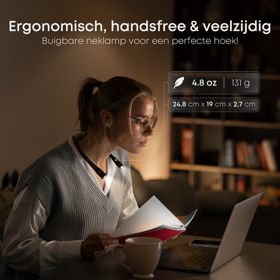 Draagbare LED Neklamp voor Lezen en Klussen