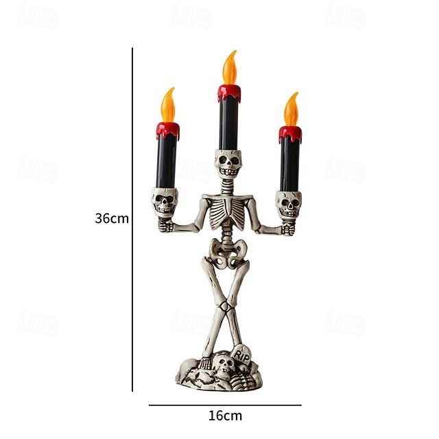 Skelet kandelaar lamp — griezelige tafeldecoratie voor Halloween