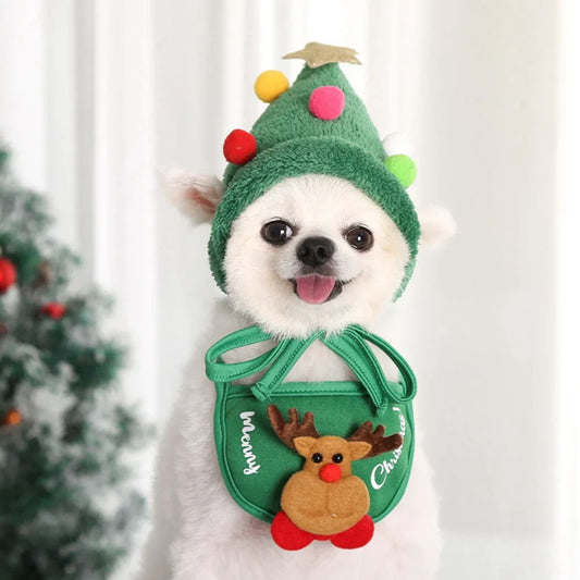 Kerstboom pom-pom hoed — verander je huisdier in een feestelijke icoon