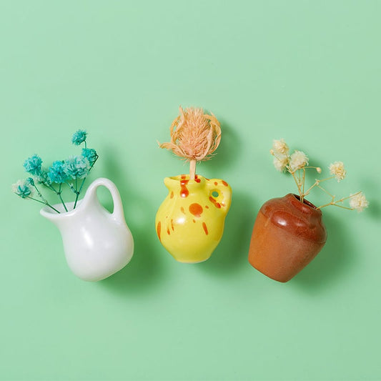 Set van 3 mini-plantenvaasmagneten voor decoratieve en frisse accenten