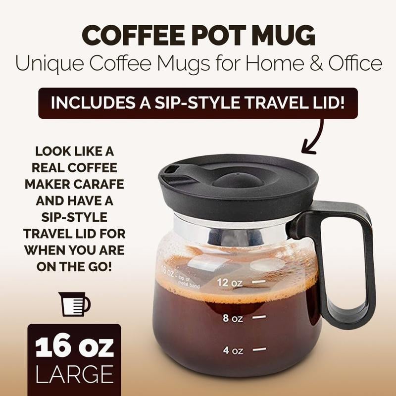 💕💖☕ 16 Oz Glass Coffee Mug – Coffee Pot Style Mivoza Deutschland