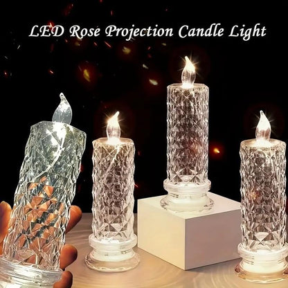 LED kristallen kaarslamp | Set van 4 kaarsen