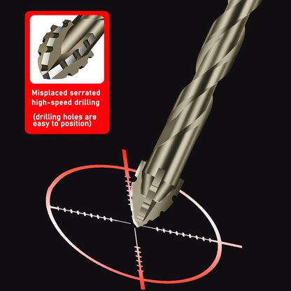Gezette boorbit set — titanium gecoat & hittebestendig met 4-flute ontwerp 6-delige set