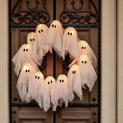 Halloween krans decoratie — geheimzinnige spookgloed voor sfeervolle sfeer