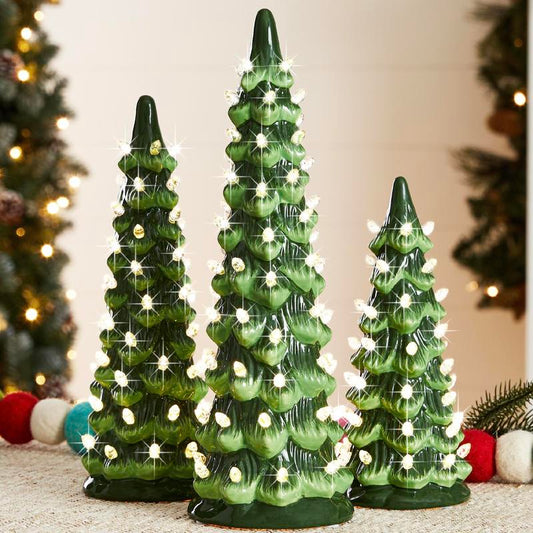 Kerstboom tafeldecoratie — sfeerverlichting volledig draadloos 3-delige set
