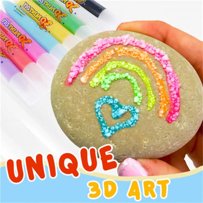 Magic puffy popcorn pennen — creatief 3D schilderplezier voor jong en oud 6-delige set