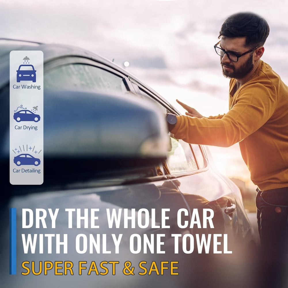 Microvezel droogdoek voor auto — zacht voor lak, glas & interieur