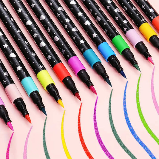 Brushpennen – levendige kunstwerken met sprankelende glans