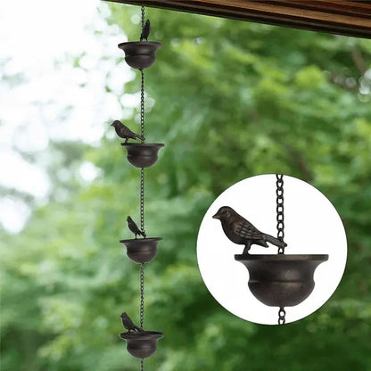 Regenketting met vogelbad – maak van regen een betoverend moment