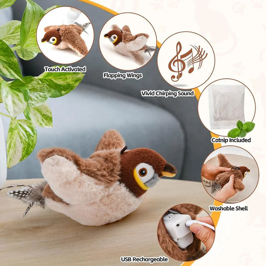 Kattenspeelgoed vogel — bevordert ook beweging bij te zware & luie katten