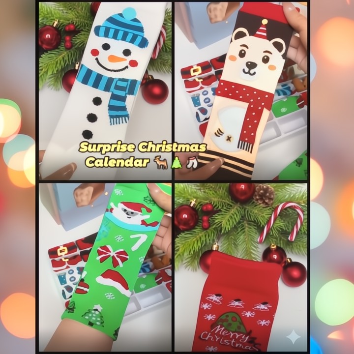 Luxe Kerstsokken Adventskalender: 24 Dagen Warmte & Stijl voor de Feestdagen