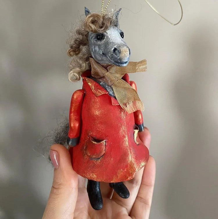 Handgemaakt Paarden Ornament van Gerecycled Papier