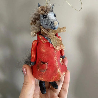 Handgemaakt Paarden Ornament van Gerecycled Papier