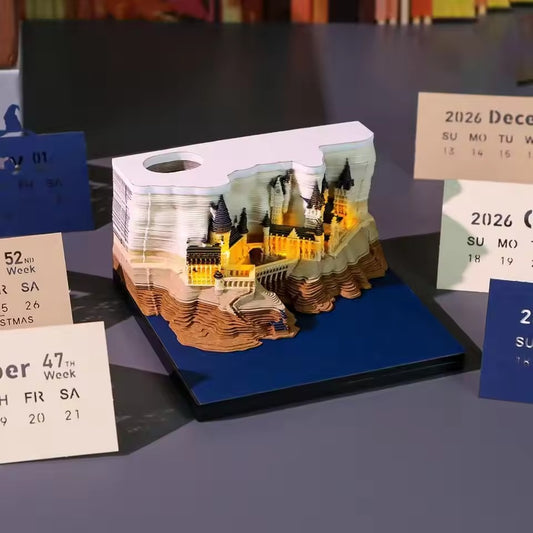 3D Hogwarts kasteel kalender — magisch kasteel met warm LED-licht