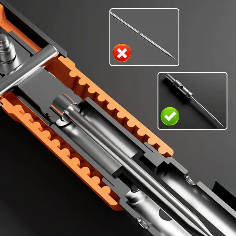 Professionele houtspijkerpistool — met sterke geluidsdemper voor bouw & werkplaats
