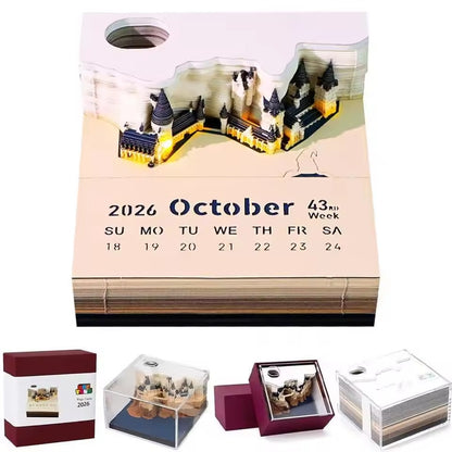 3D Hogwarts kasteel kalender — magisch kasteel met warm LED-licht
