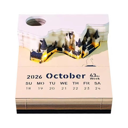 3D Hogwarts kasteel kalender — magisch kasteel met warm LED-licht
