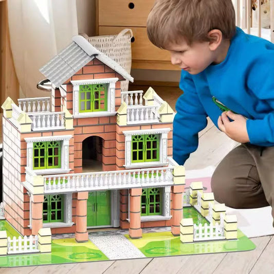 Huizenbouw speelgoedset — stimuleert creativiteit en bouwplezier