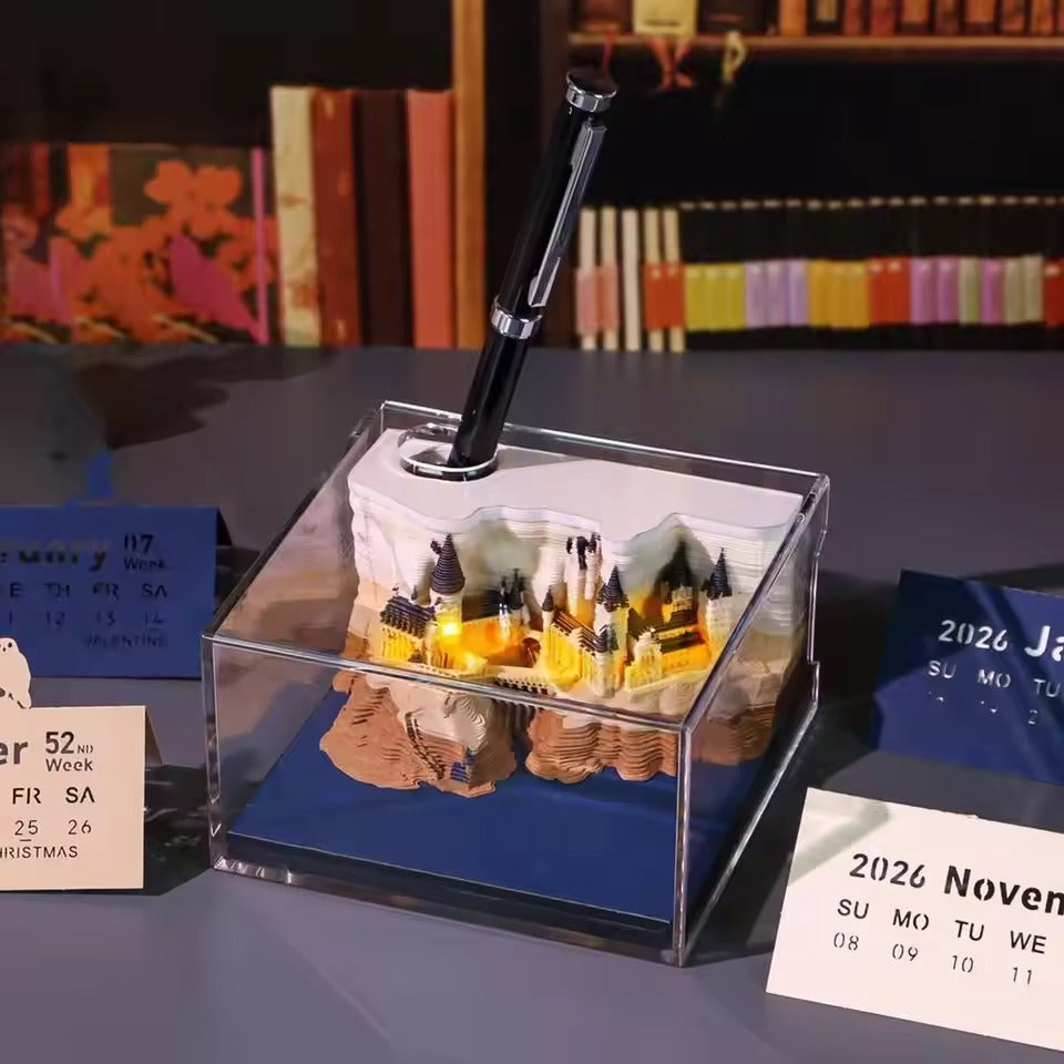 3D Hogwarts kasteel kalender — magisch kasteel met warm LED-licht