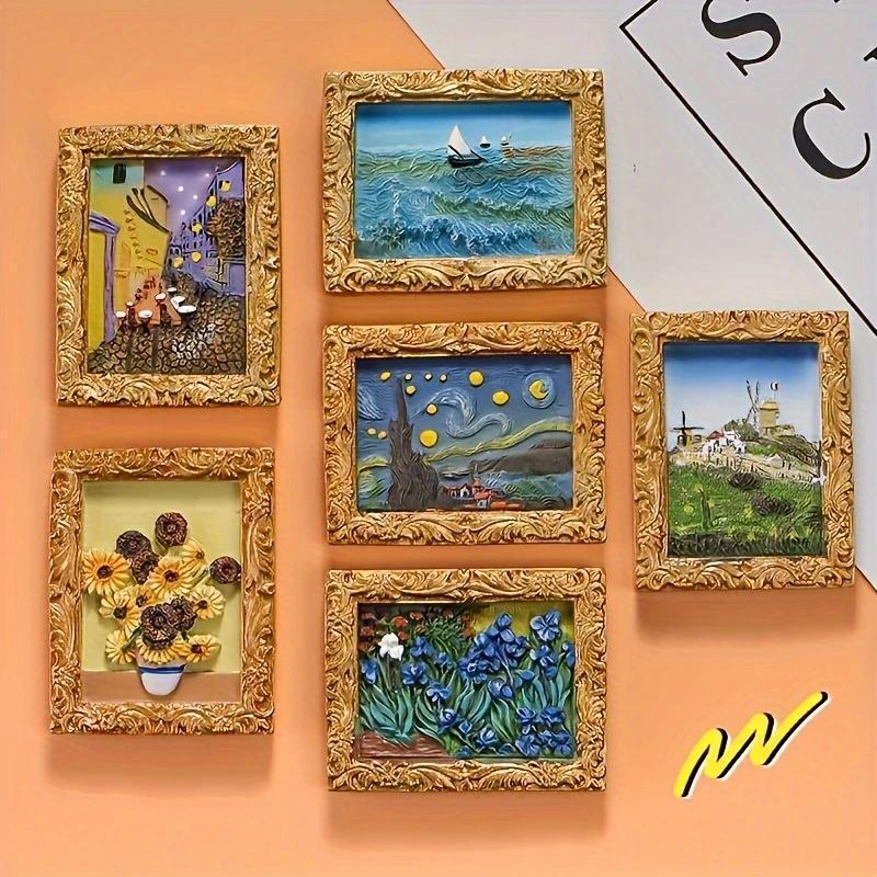 Van Gogh Koelkastmagneten met 3D Kunstdetails