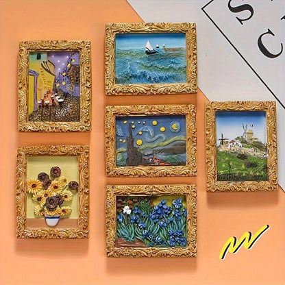 Van Gogh Koelkastmagneten met 3D Kunstdetails