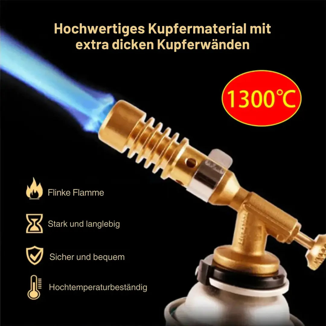 Draagbare Koperen Gasbrander – Veilige Ontsteking met Veiligheidsslot