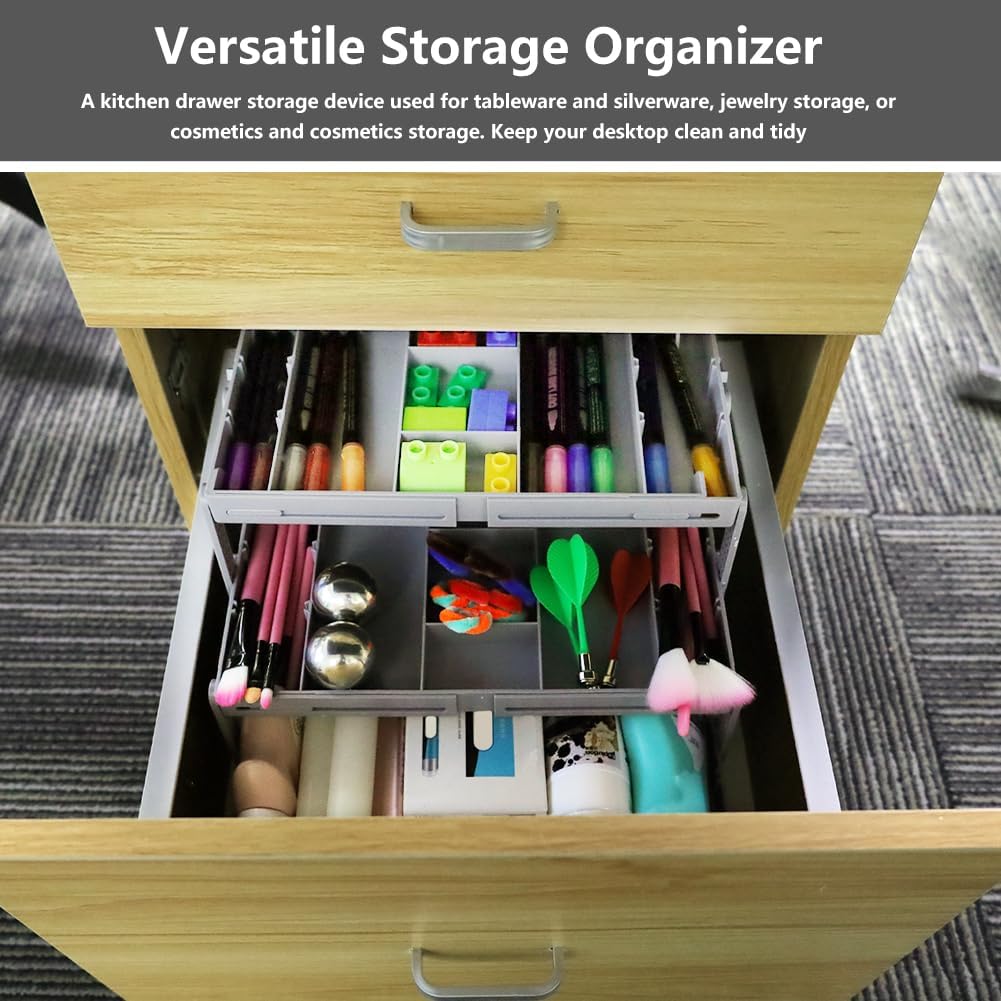 3-laags uitschuifbare lade-organizer — past in standaardladen
