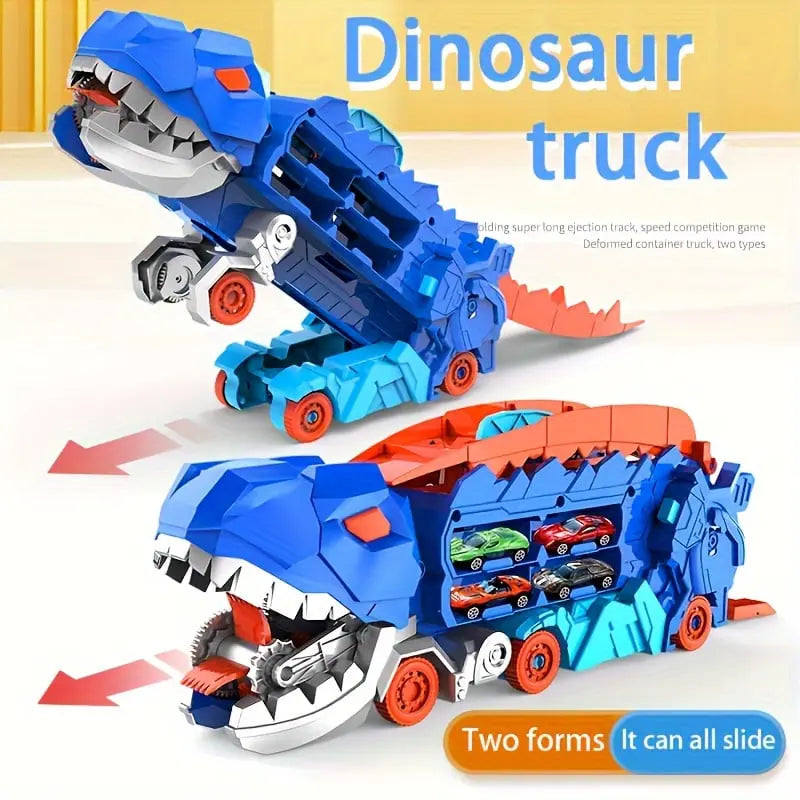 Dinosaur Transporter – Opvouwbare Racebaan met Metalen Auto's