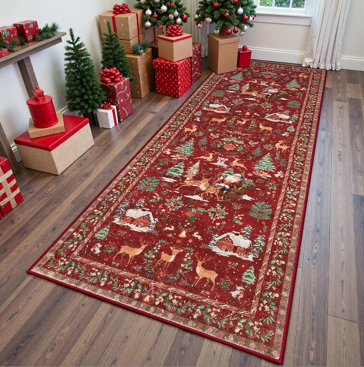 Kerst tapijt Wonderland — antislip & gezellig voor kinderen & gasten