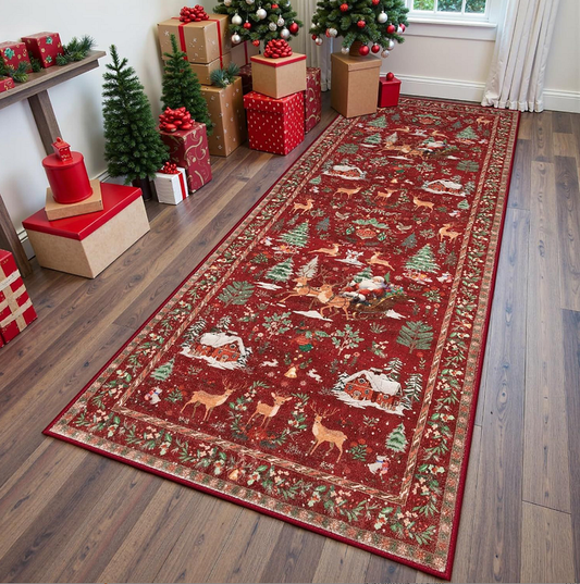 Kerst tapijt Wonderland — antislip & gezellig voor kinderen & gasten