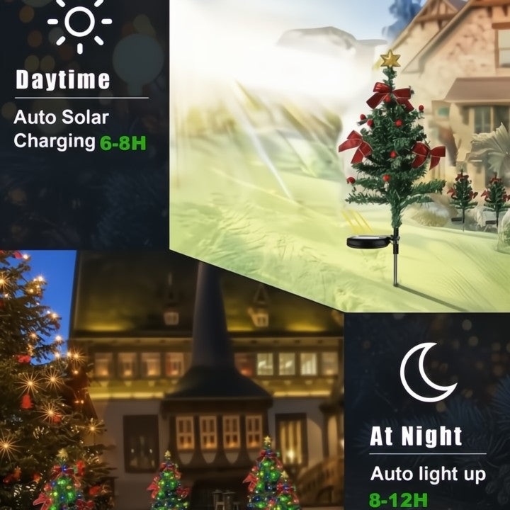 Solar kerstboompjes met warm licht – set van 2