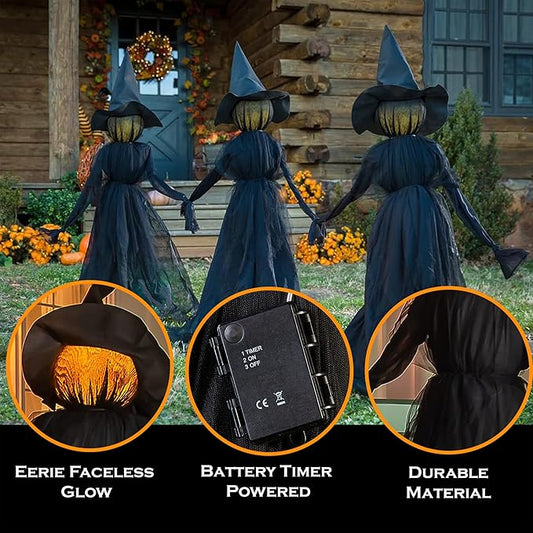Halloween Heks Tuinsteker – Waterornament voor Buitengebruik
