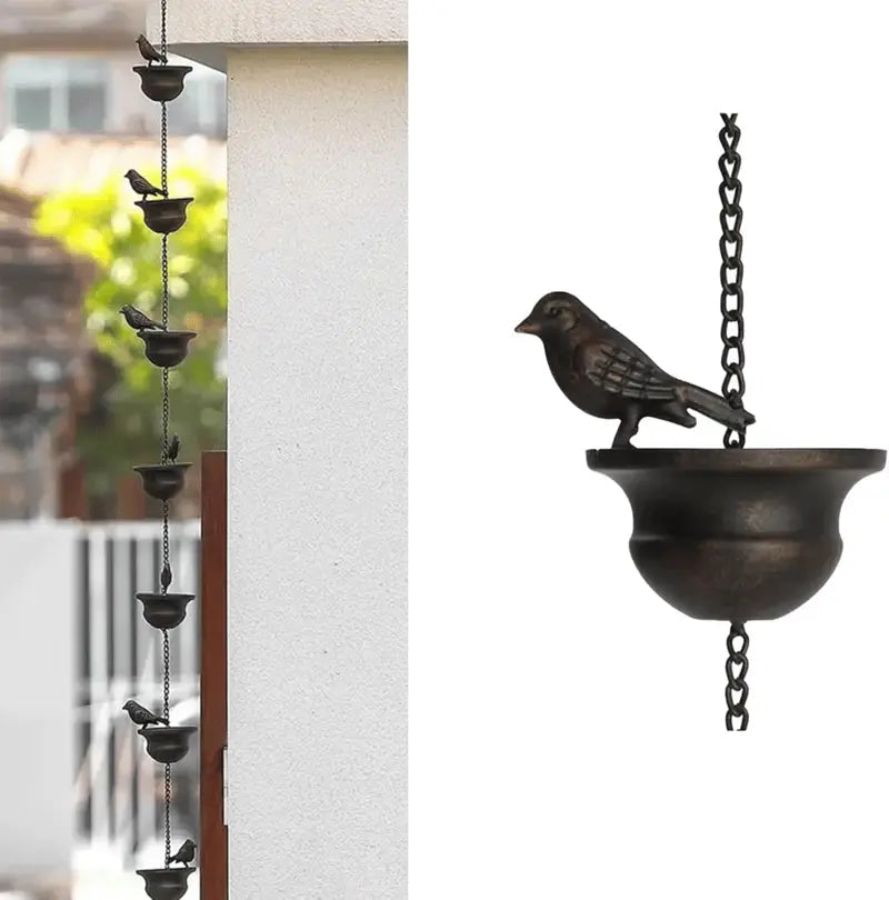 Regenketting met vogelbad – maak van regen een betoverend moment