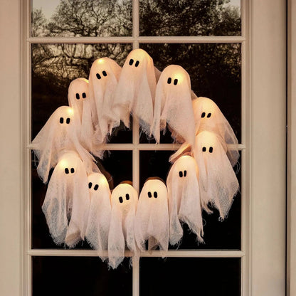Halloween krans decoratie — geheimzinnige spookgloed voor sfeervolle sfeer