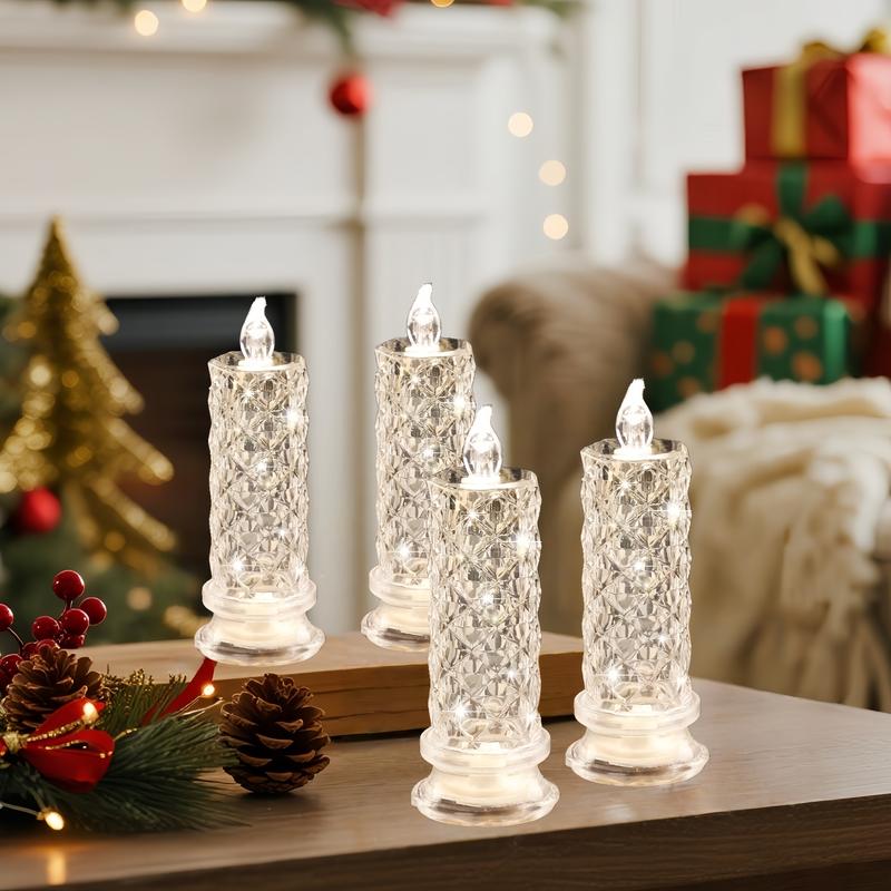 LED kristallen kaarslamp | Set van 4 kaarsen