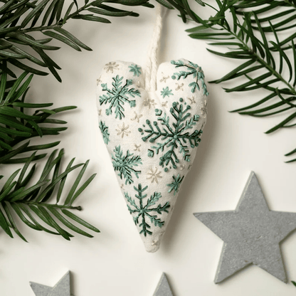 💖DIY Heart Shaped Hand Embroidered Christmas Ornament/Ornament Kit Mivoza Deutschland