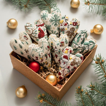 💖DIY Heart Shaped Hand Embroidered Christmas Ornament/Ornament Kit Mivoza Deutschland