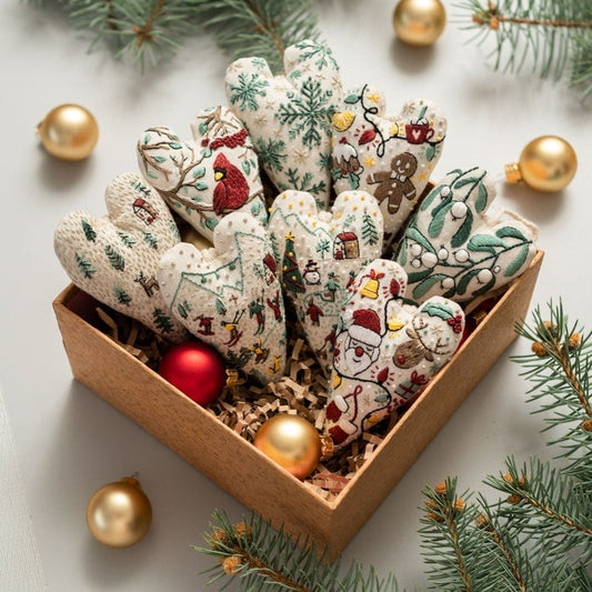 💖DIY Heart Shaped Hand Embroidered Christmas Ornament/Ornament Kit Mivoza Deutschland