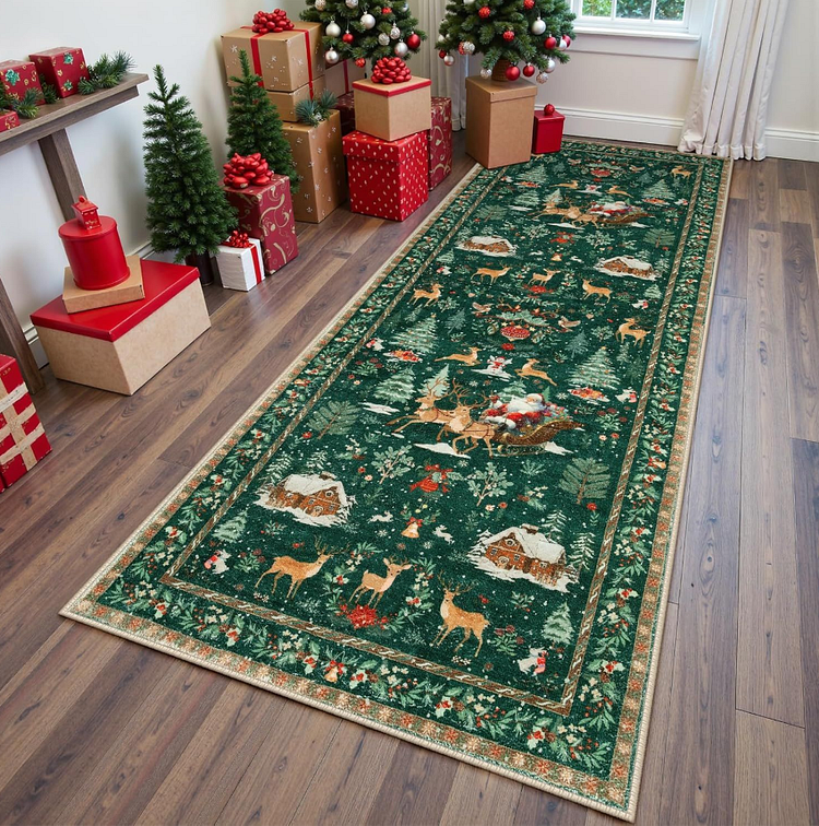Kerst tapijt Wonderland — antislip & gezellig voor kinderen & gasten