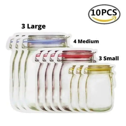 Ziplock zakjes in Mason Jar stijl – herbruikbaar en lekvrij